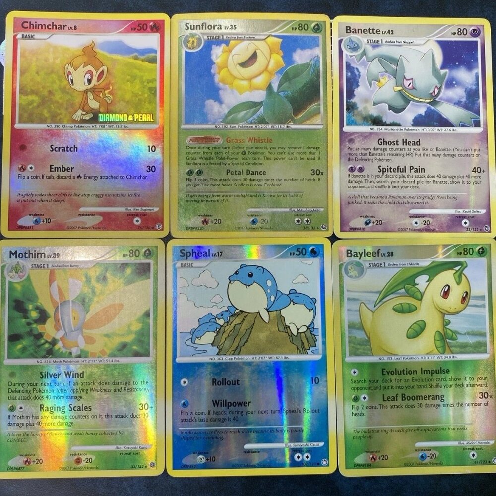Pokémon Holo & Reverse Holo Lot (6) – Diamond & Pearl Era 2007
